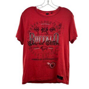 Buffalo David Bitton Men's Graphic T-Shirt Red/Multi Size Small
